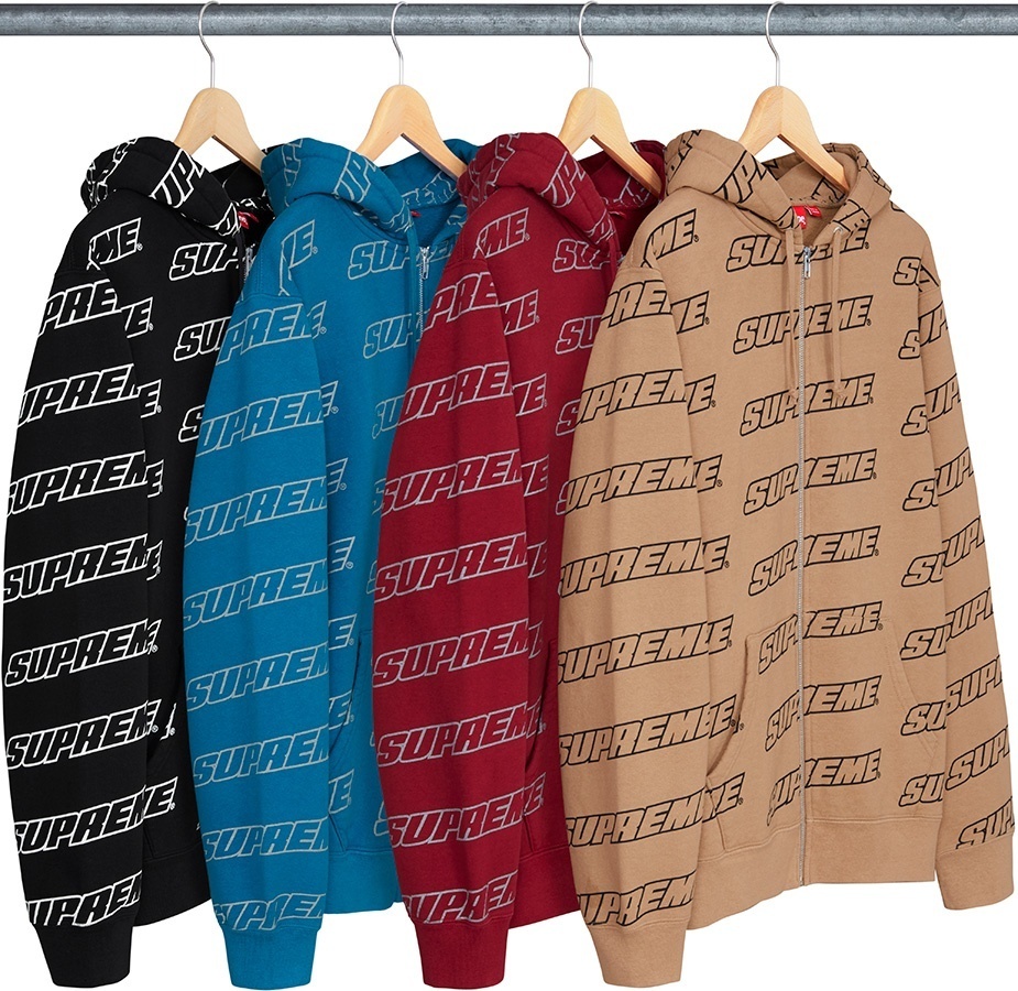 Repeat Zip Up Hooded Sweatshirt